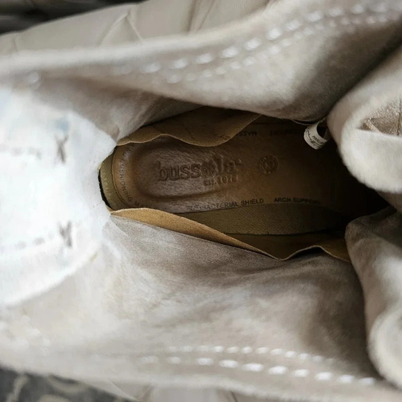 Bussola Combat Boots Lightweight Leather Suede Taupe Beige Camo size 9.5 Italy - Picture 5 of 8